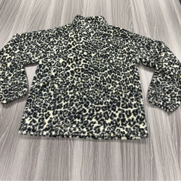 LOFT Leopard Print Sherpa Fleece Zip Sweatshirt Women’s Size Small - Picture 9 of 9